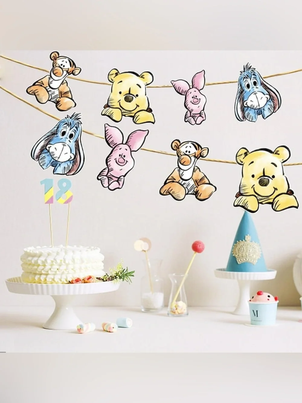 Disney Winnie the Pooh Pastel Character Garland